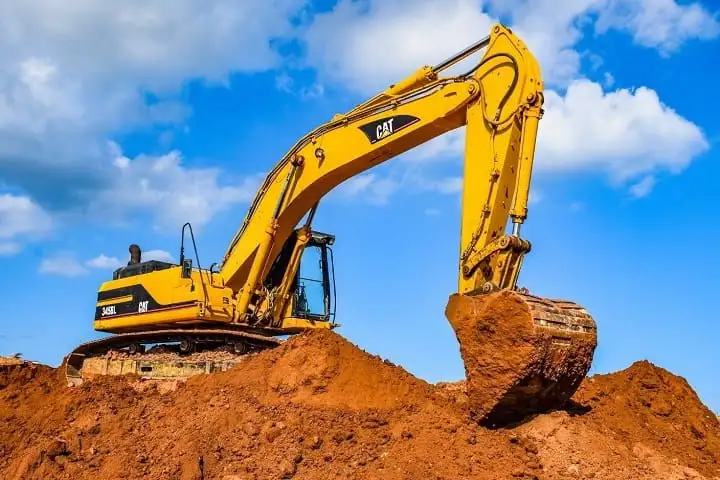 Earthmoving equipment on site